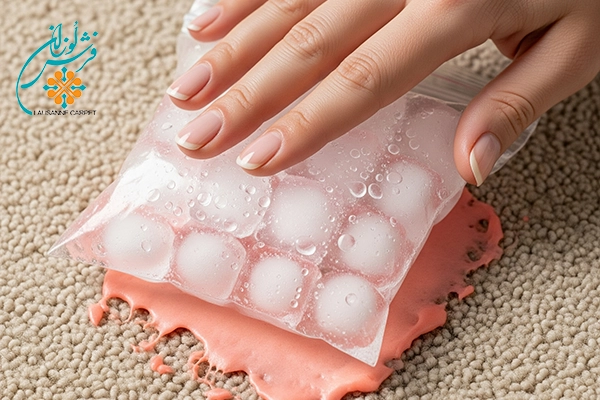 Cleaning carpets with ice